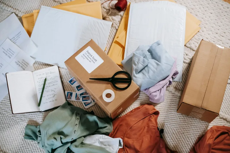 Filipino online seller carefully packing a product for her first Lazada Philippines order
